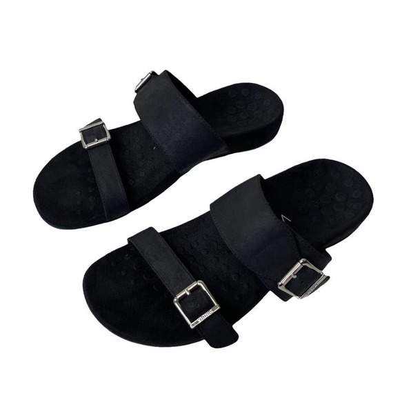 COPY - Vionic Ossa Orthaheel Women's Black Double Buckle Strap Sandals Size US 8 - Picture 3 of 12